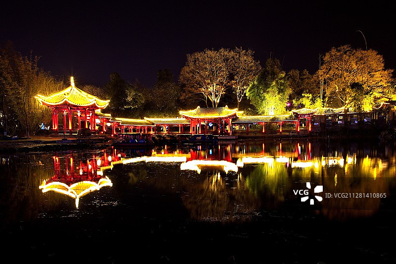 大观公园夜景图片素材