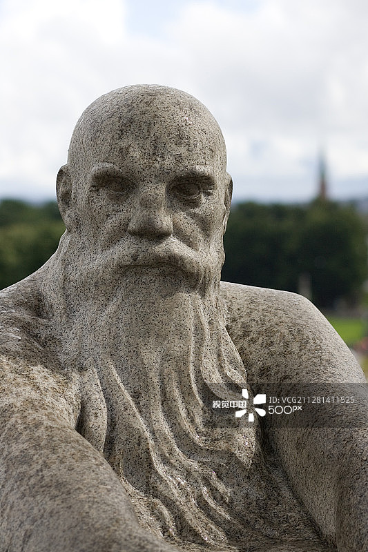 挪威奥斯陆维格兰公园的鹅卵石雕塑图片素材