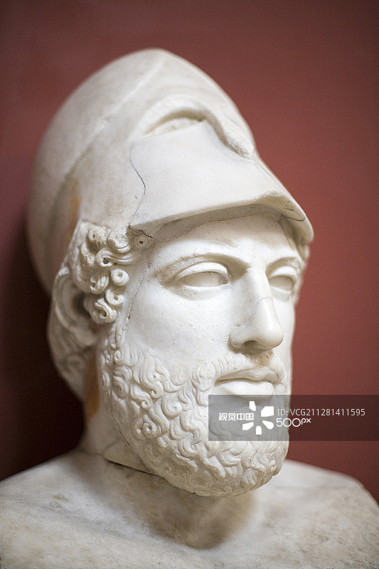 克列西拉斯原作的罗马复制品：佩里克利斯半身像，梵蒂冈博物馆图片素材