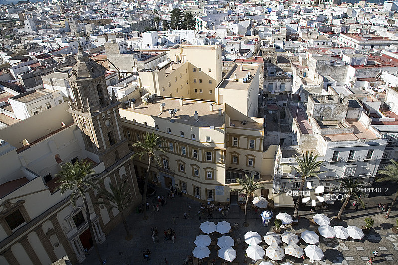 西班牙加的斯鸟瞰图片素材