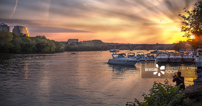 波托马克河的日落图片素材