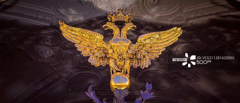 金雕，冬宫，俄罗斯圣彼得堡图片素材