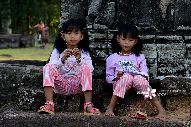 柬埔寨双胞胎图片素材