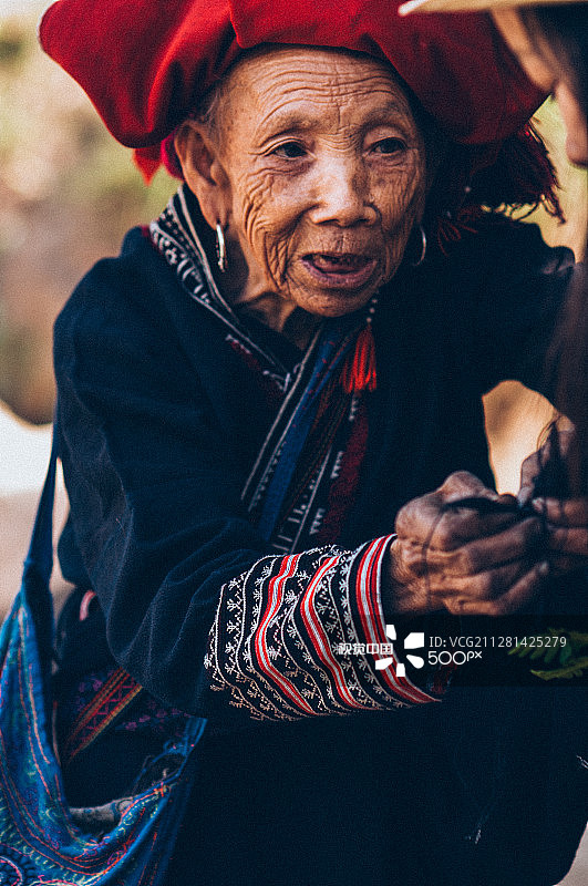 在越南沙巴的老妇人图片素材