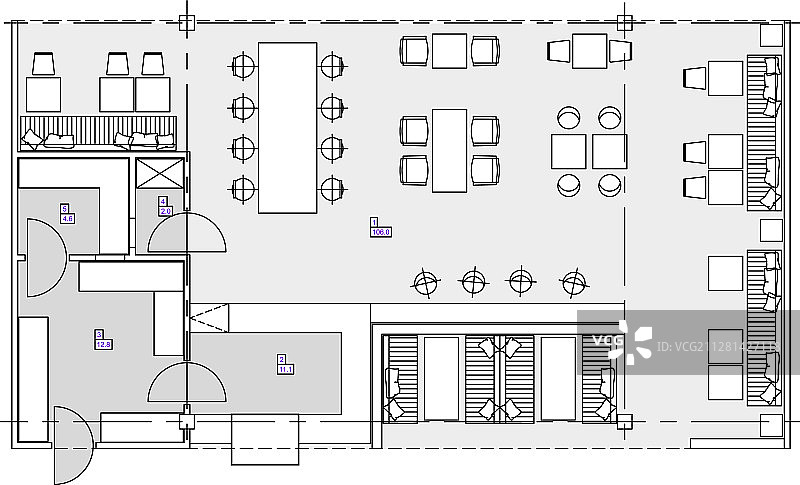 建筑中使用的标准家具符号图片素材