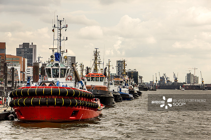 汉堡港的搬运工图片素材