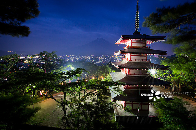 新仓山浅间公园夜景图片素材