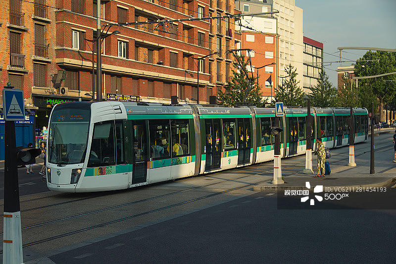 巴黎有轨电车图片素材