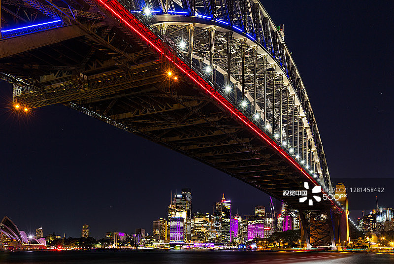2015年悉尼海港大桥灯光秀图片素材