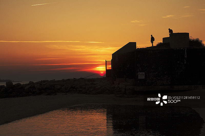 桑迪胡克夏季日落3图片素材