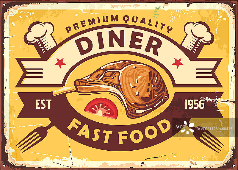 复古餐厅羔羊排标志图片素材