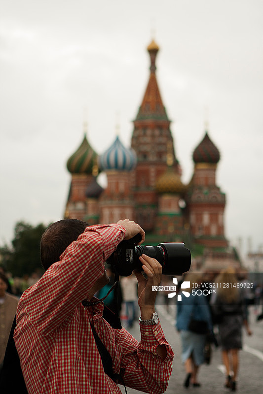 在红场的摄影师图片素材