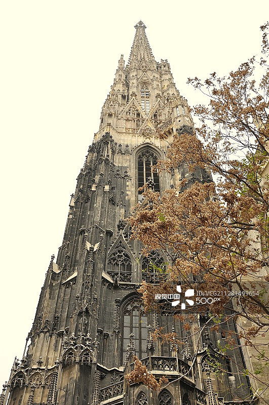 仰望天空的尖顶图片素材