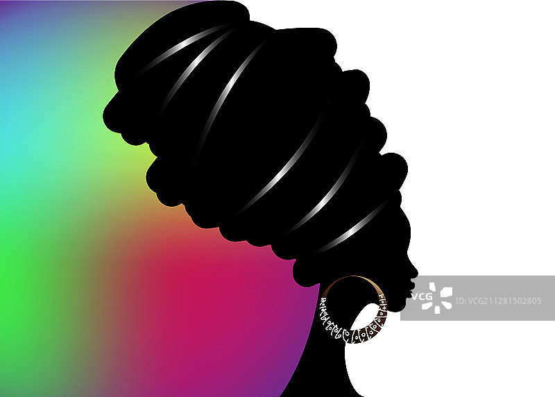 非洲女性传统头巾肖像模板图片素材