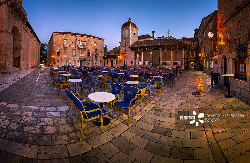 克罗地亚特罗吉尔的傍晚图片素材