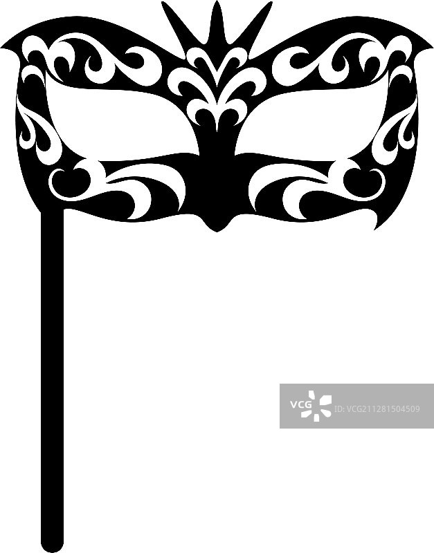 化装舞会狂欢节面具图标和符号标志图片素材