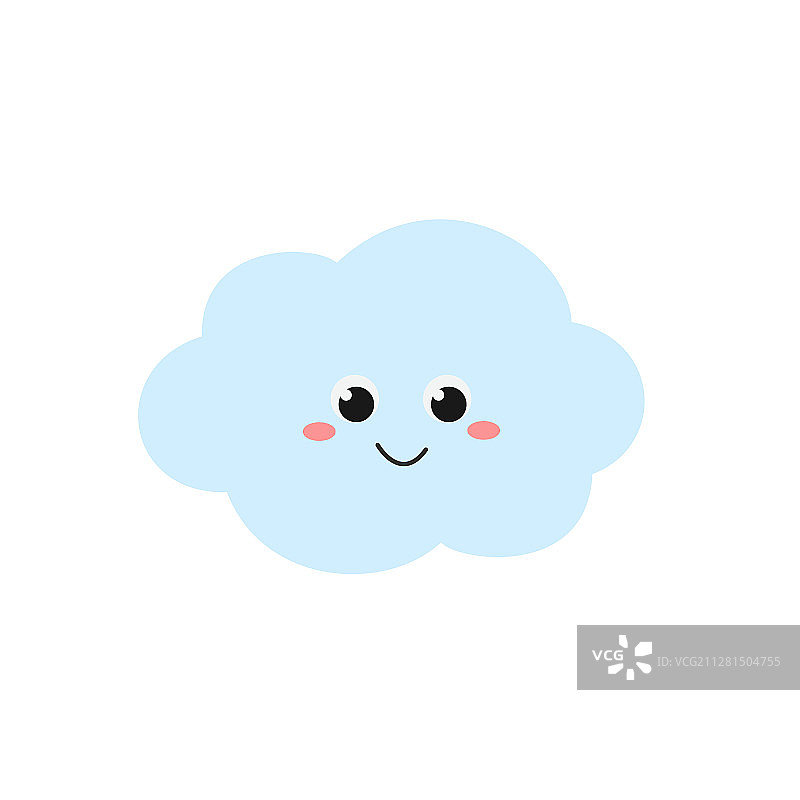 扁平风格的可爱卡通云朵角色图片素材