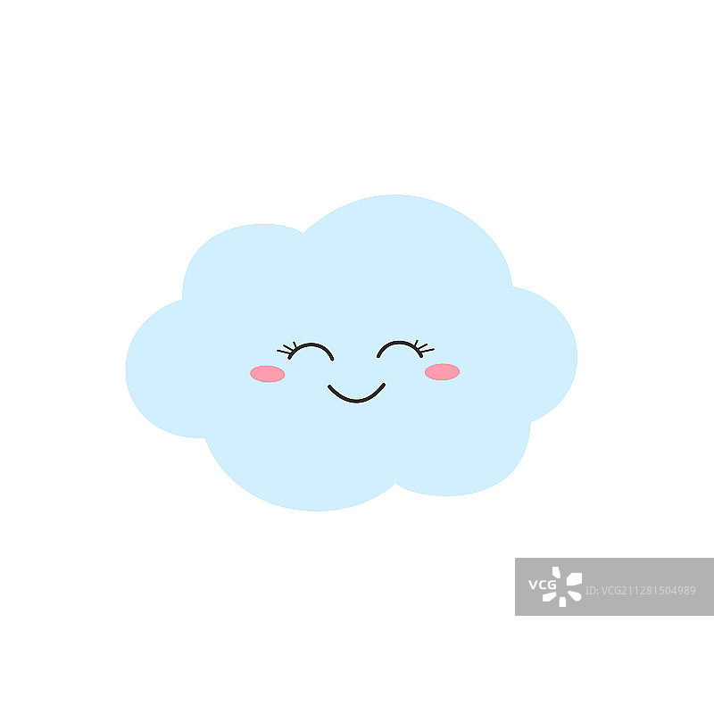 扁平风格的快乐卡通云朵形象图片素材