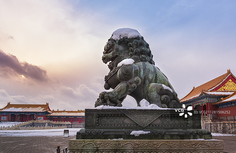 故宫博物院的石狮子图片素材
