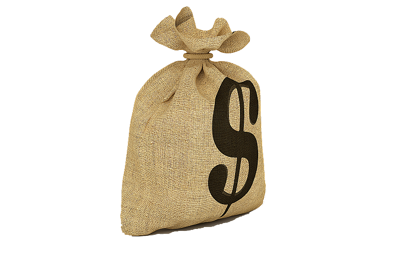 3D装满美元的钱袋图片素材