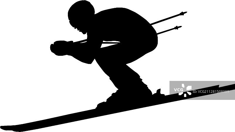 男子运动员参加滑雪比赛图片素材