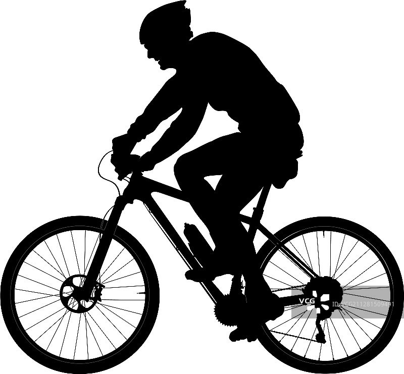 骑山地自行车的年长自行车手图片素材