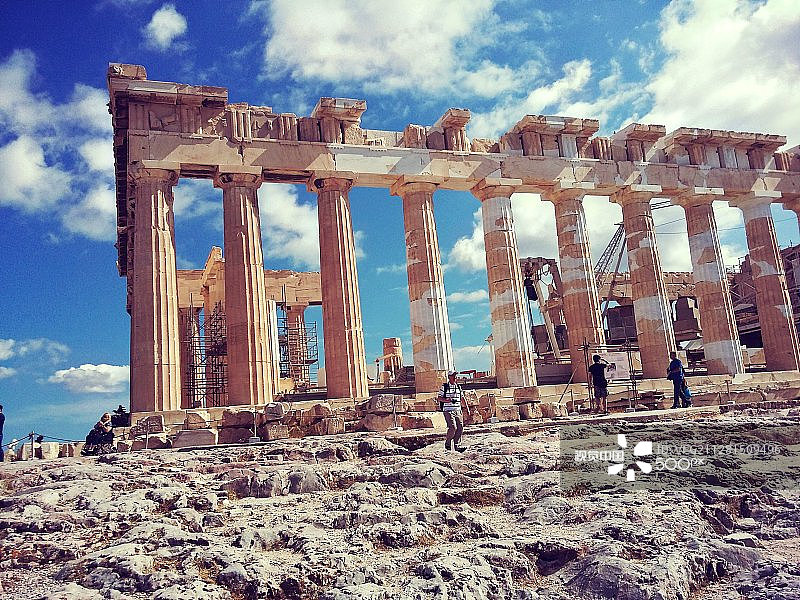 雅典卫城帕特农神庙图片素材