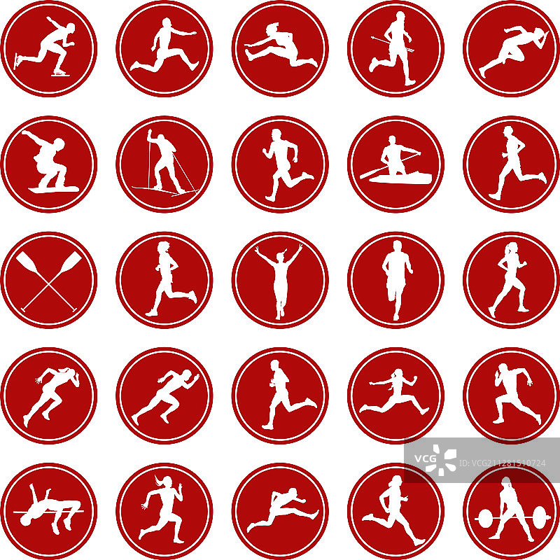 真实运动员图标集图片素材