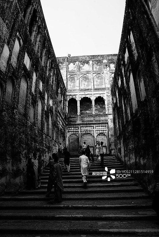 巴基斯坦拉合尔堡的前楼梯图片素材