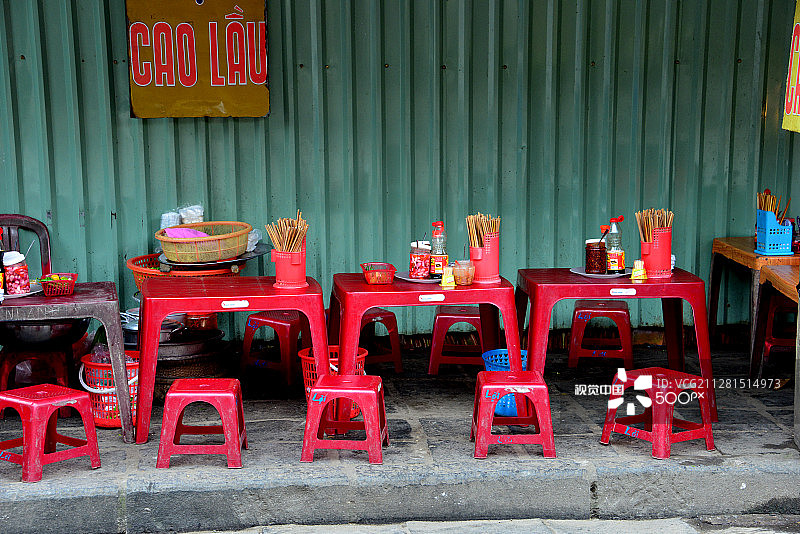 越南会安的街边餐厅图片素材