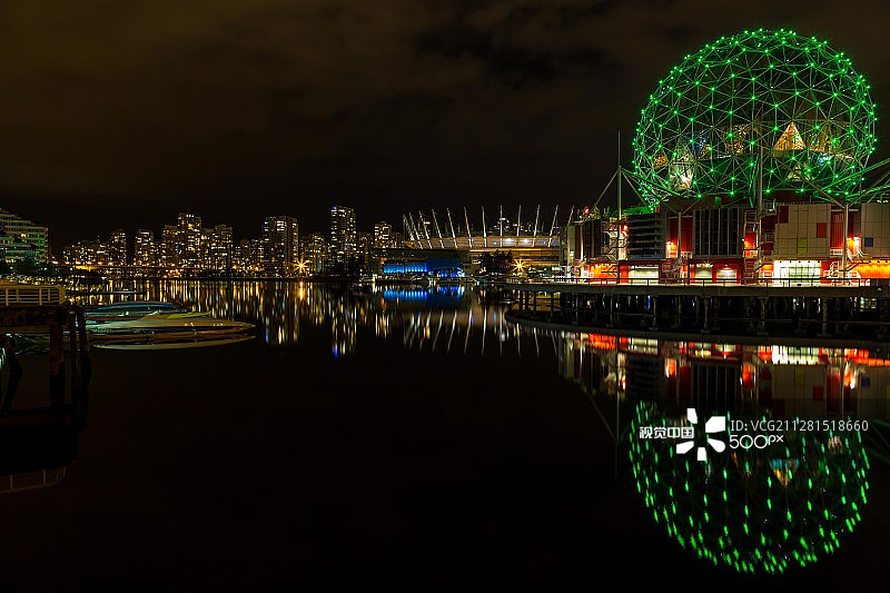 夜色下的科学世界图片素材