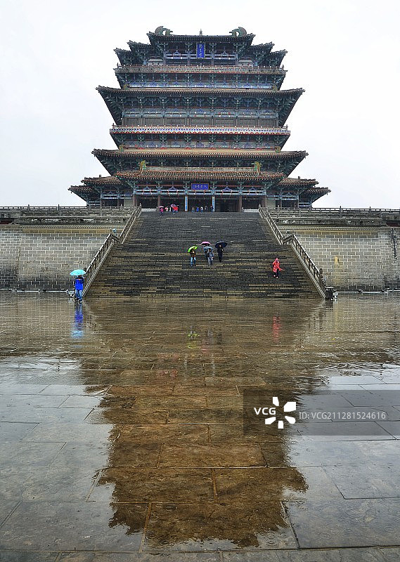 烟雨鹳雀楼图片素材