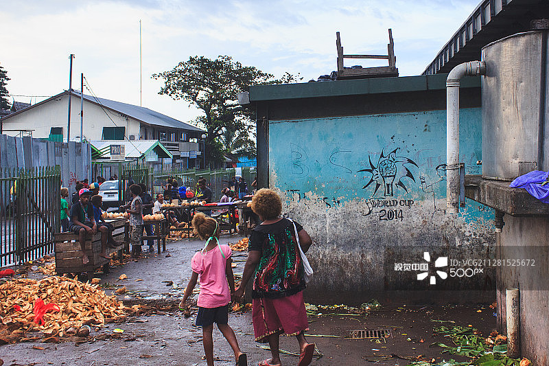 霍尼亚拉中心市场一角图片素材