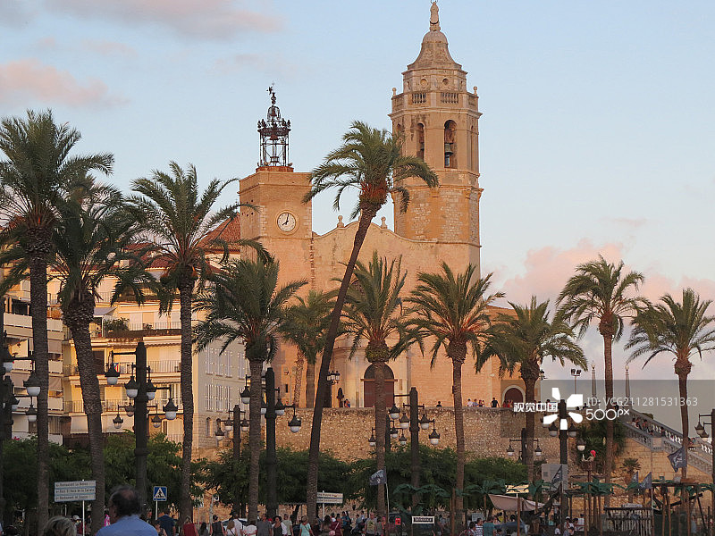 锡切斯日落图片素材