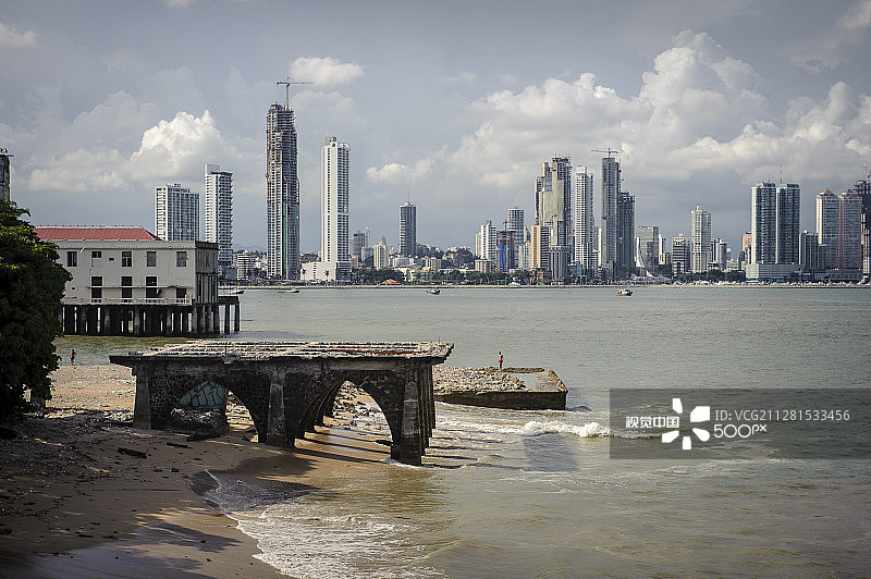 从卡斯科 viejo 看巴拿马城景色图片素材