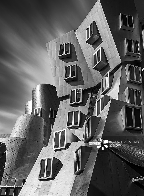 麻省理工学院斯塔塔中心黑白照片图片素材