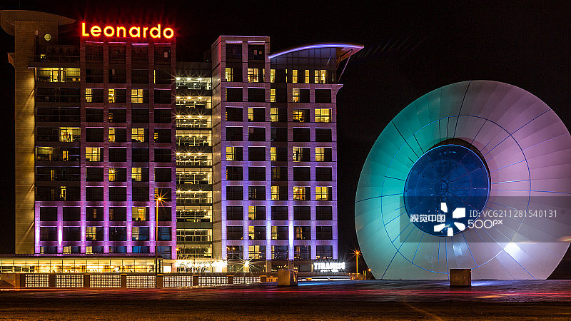 夜晚的阿什杜德莱昂纳多酒店景观图片素材