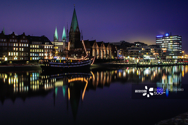 不莱梅倒影图片素材
