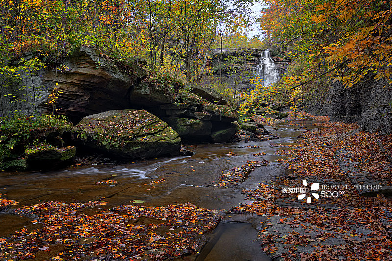 秋天的白兰地瀑布图片素材
