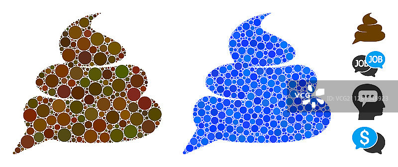想法云组合圆点图标图片素材