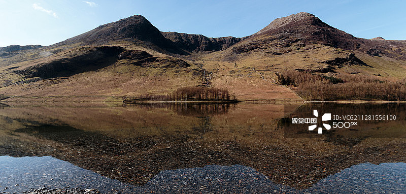 巴特米尔湖的高栅栏倒影图片素材