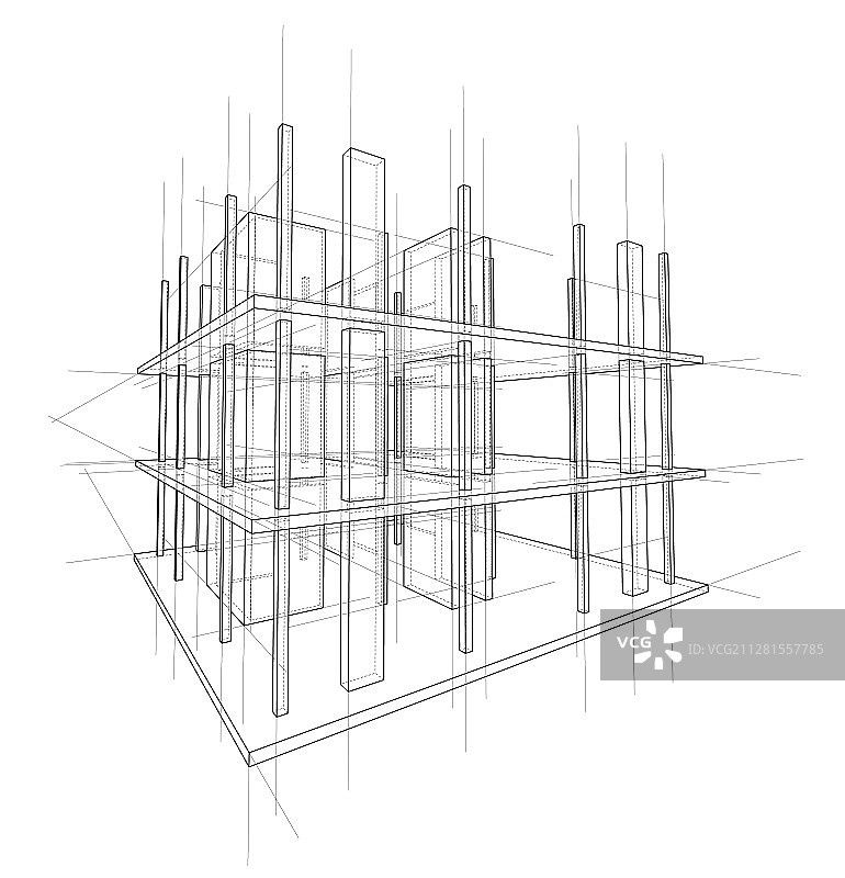 施工中的房屋图纸图片素材