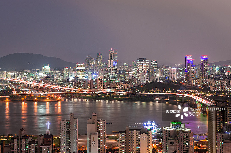 首尔江南夜景图片素材