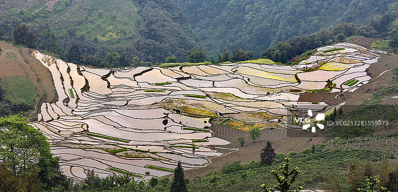 淡雅调色板——高坎梯田 ＋宜宾市图片素材