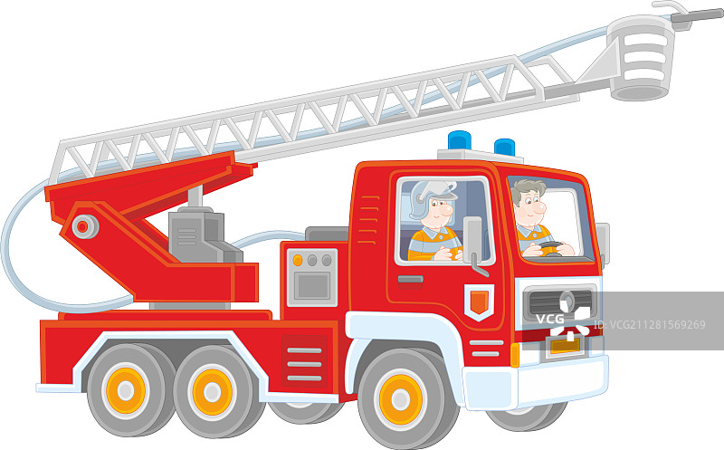 消防车与消防员图片素材