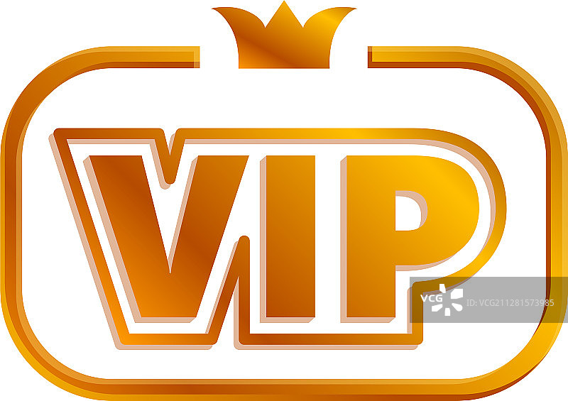 带有皇冠图标的VIP字样卡通风格图片素材