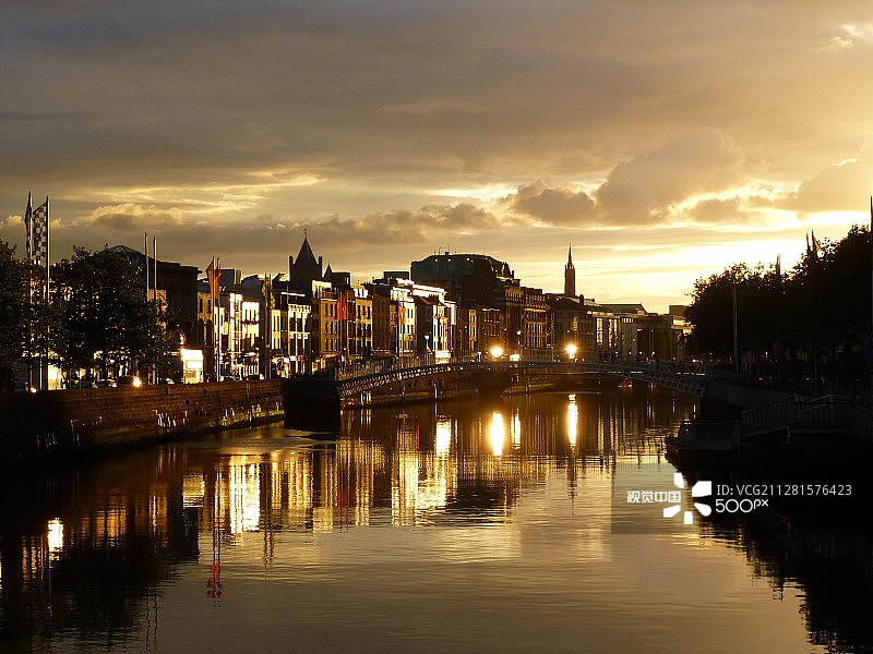都柏林日落图片素材