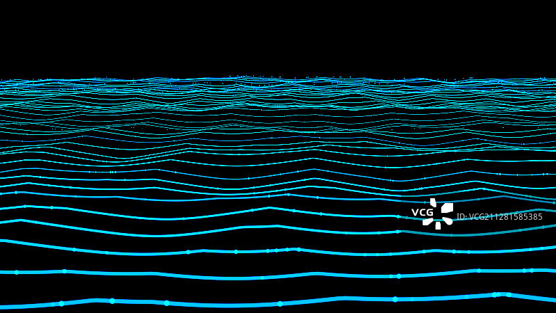蓝色电流状科技线条粒子图片素材