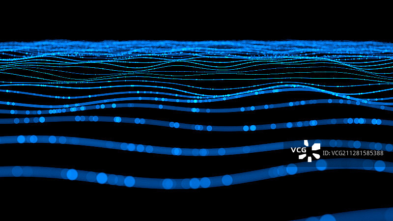 蓝色电流状科技线条粒子图片素材
