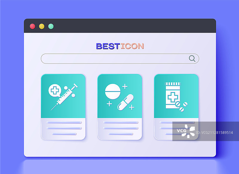 药品药丸或药片医疗注射器套装图片素材